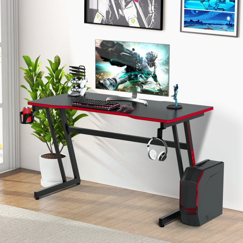Aten Modular Writing Desk, Black/Red