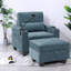 Fauteuil inclinable multifonctionnel bleu avec USB, rangement et repose-pieds