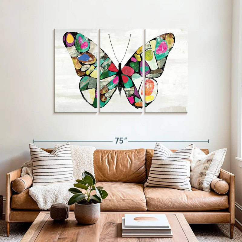 Couleurs de papillon Brampt, H 36 po x l 57 po