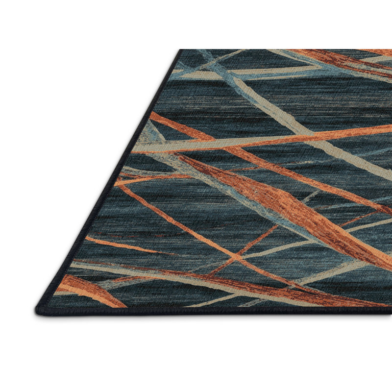 Tapis noir lavable à la machine, Rond 3 pi