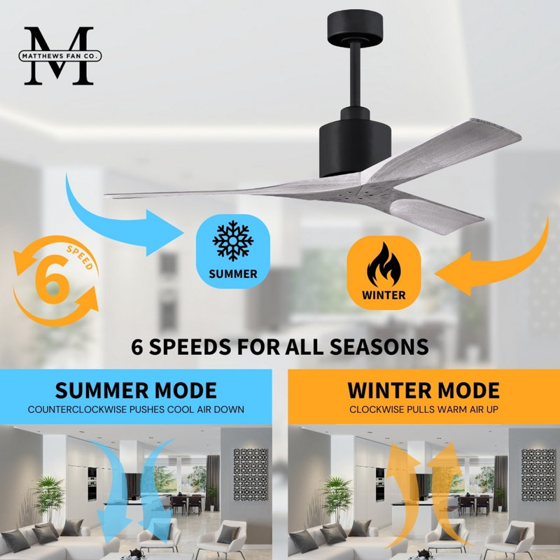 Nan 42" Ceiling Fan In Blades, Barn wood Tone, Matte Black