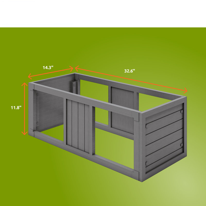 Connecteur pour enclos modulaire empilable Deneishia, Gris, H 12,01 po x l 14,17 po x P 32,68 po