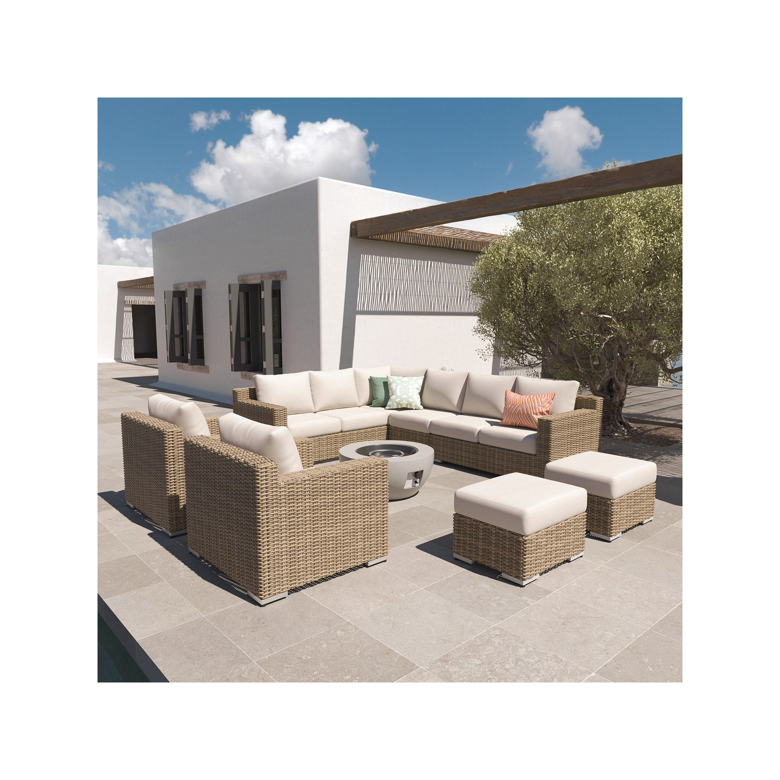 Casey 9-Piece Fire Seating Sectional