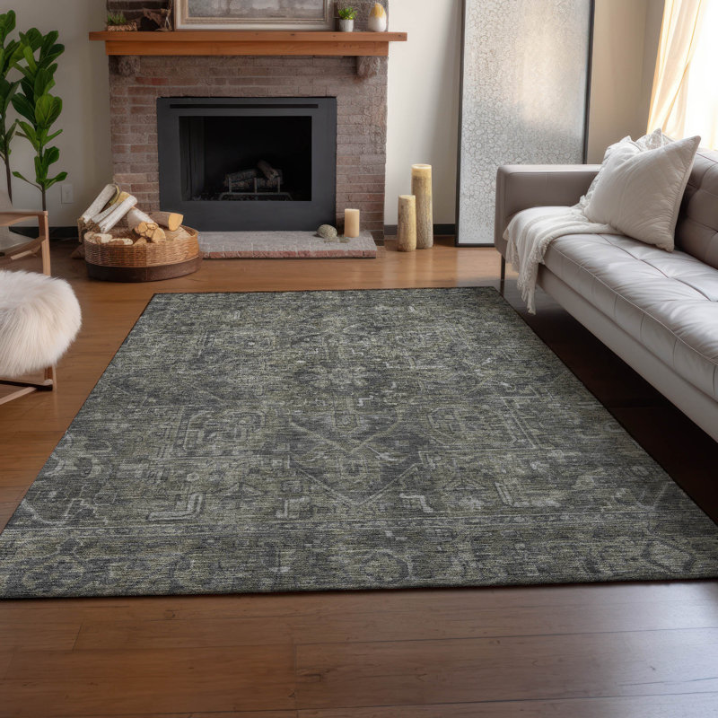 Tapis moka Cerrito AMF571 lavable à la machine de qualité supérieure, Rectangulaire 8 pi x 10 pi