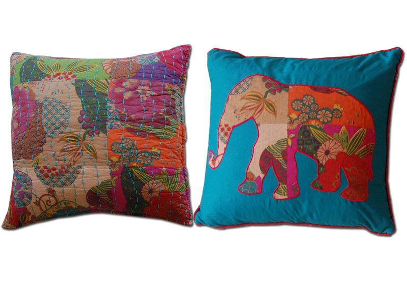 Greenland Home Fashions Jewel Decorative Pillow Pair 18"x18" Cotton Cover with Applique Embellishment and Polyester Inserts