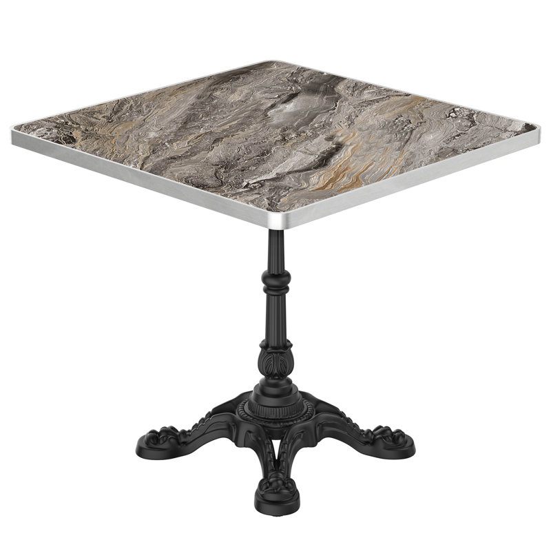 Table de salle à manger carrée 31,5 po Tulip, H 29,55 po x l 31,52 po x P 31,52 po, Gris ardoisé clair