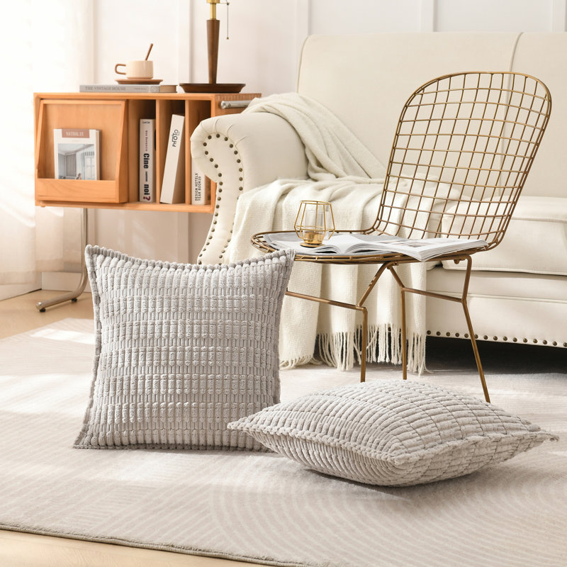  Housse pour repose-pieds Boucle, Carré 18 po, Argent argent