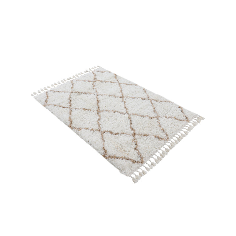 Eddy Shaggy Boho Beige Rug, Rectangle 300 x 400cm
