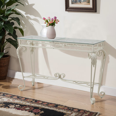 Helmich 47'' Glass Top Console Table