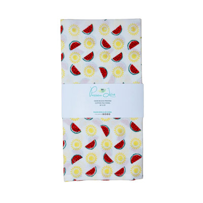 S/2 Watermelon & Sun Cotton Tea Towel