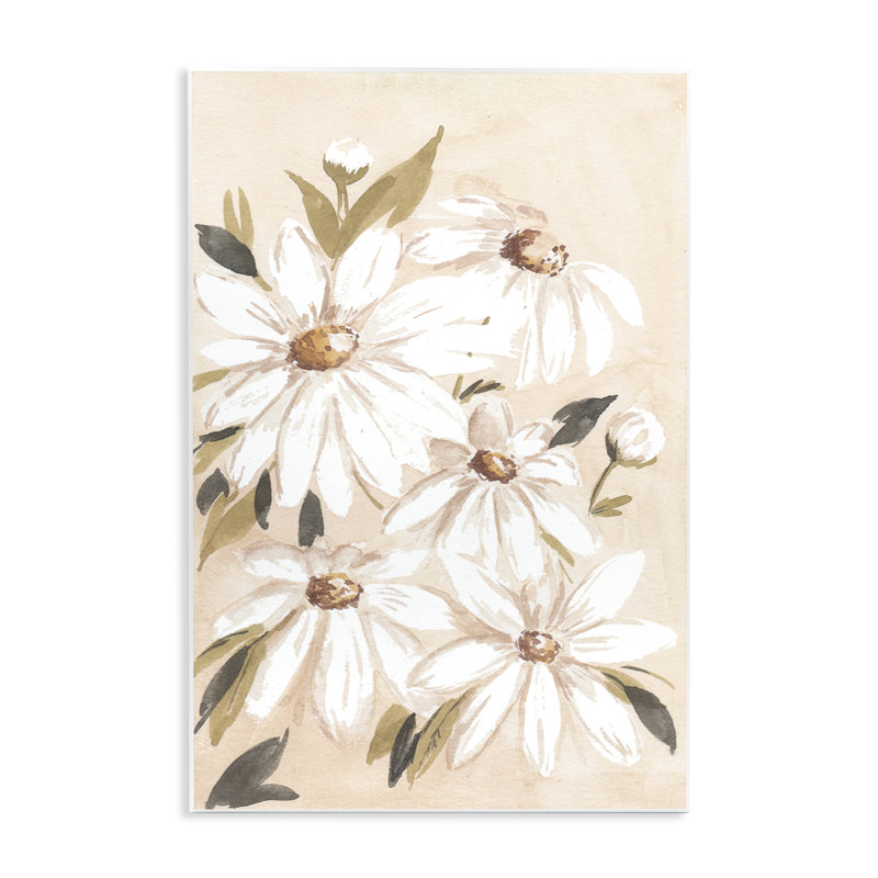 Art sur plaque de marguerites douces par Amanda Cook, H 15 po x l 10 po