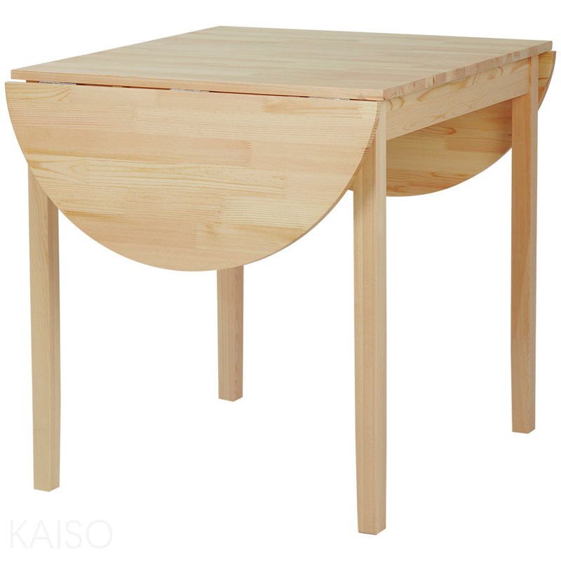55" Solid Wood Kitchen Table, Drop Leaf Tables For Small Spaces, Folding Dining Table