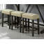 Ensemble de salle à manger 4 pièces en bois 19 po x 59 po x 36 po avec 3 tabourets brun / beige
