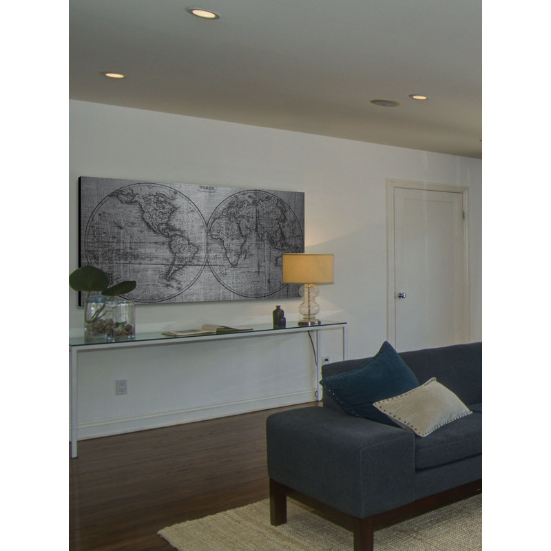 " Double Globe ", 18" H x 36" W x 1.5" D