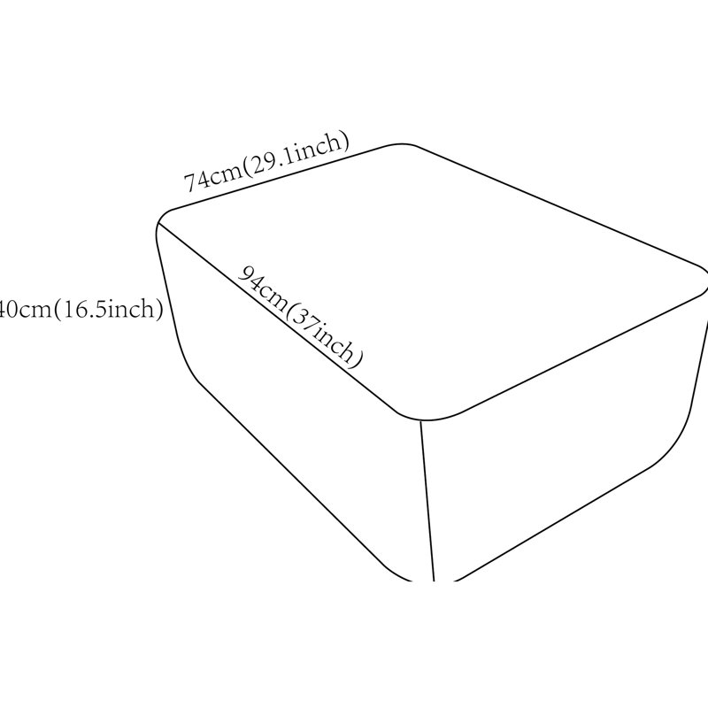 Beige pratique - Profondeur 94 cm, largeur 75,5 cm, hauteur 41 cm, poids 12,6 kg. Excellent rapport qualité-prix.