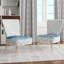 Chaise d'appoint rembourrée Blue Damask Feather