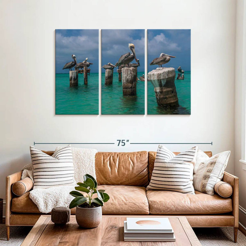 Brampt Pelicans In Venezuela, 36" H x 57" W