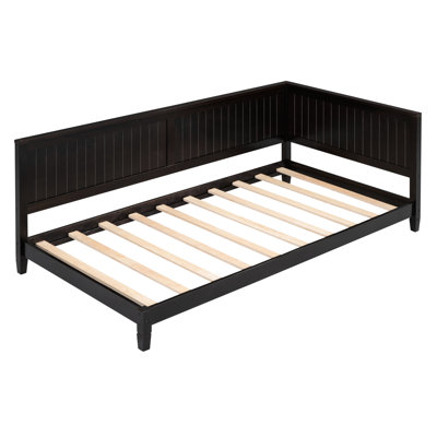 Twin Size Wood Daybed/ In , Mid-Century Modern With & Armrest, For Home Strong Frame
