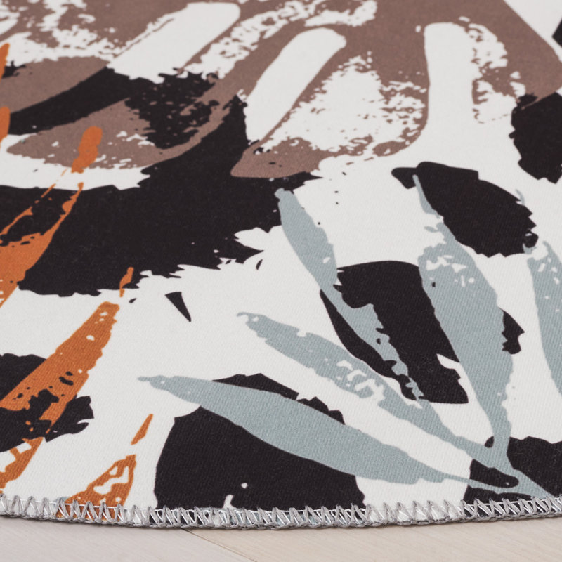 Tapis ivoire / rouille Amalea 826, Rond 6 pi