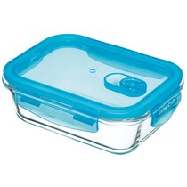 Neoflam Airtight Smart Seal Food Storage Container (Set of 3, Rectangle) |  Crystal Clear Body | Modular, Stackable, Nestable Design | Easy to Clean