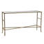 Console 56,5 x 14 x 30 po or antique, plateau en miroir