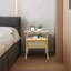 Table de chevet en bambou avec tiroir et tablette ouverte Fairmount