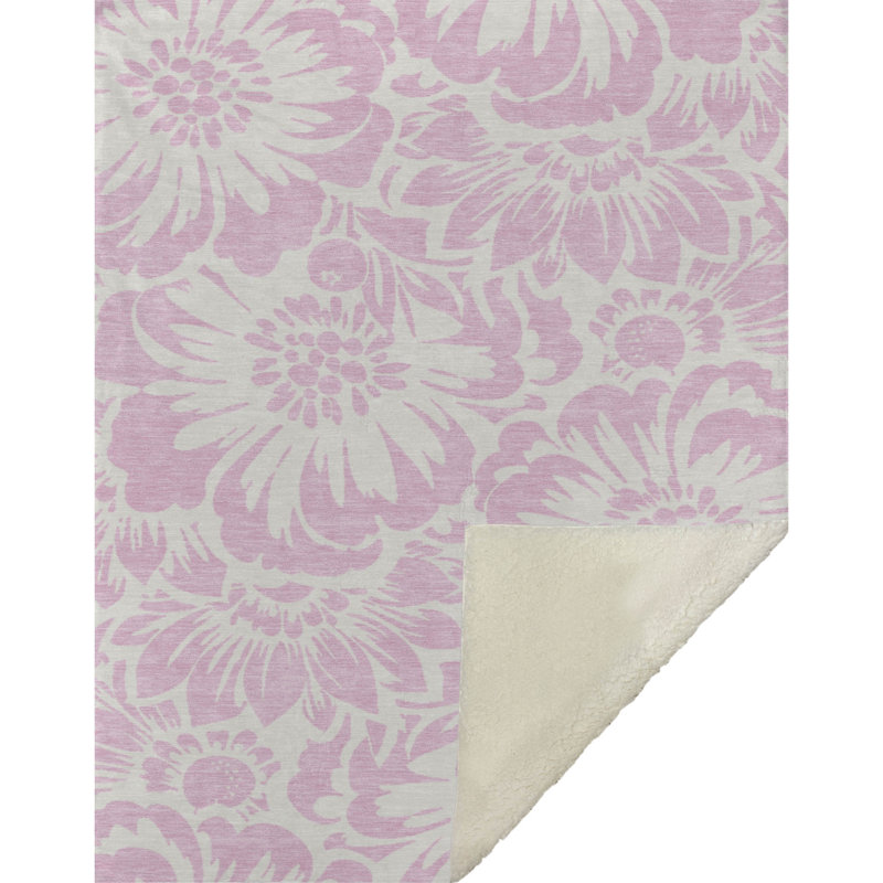 Jeté en sherpa floral Addison, Rose