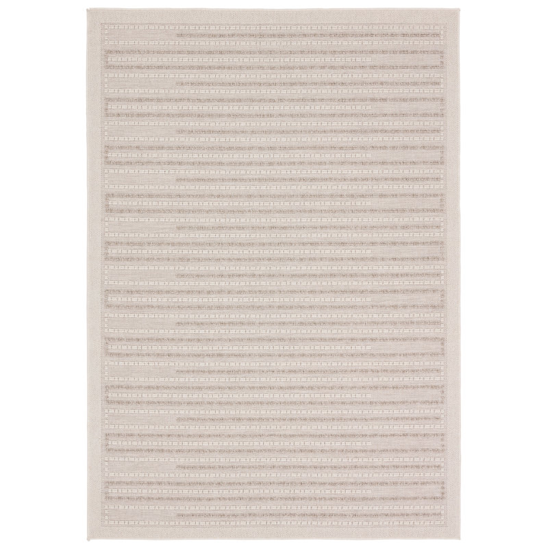 Nejat Striped High-Low Indoor/Outdoor Rug, Rectangle 4' x 6'
