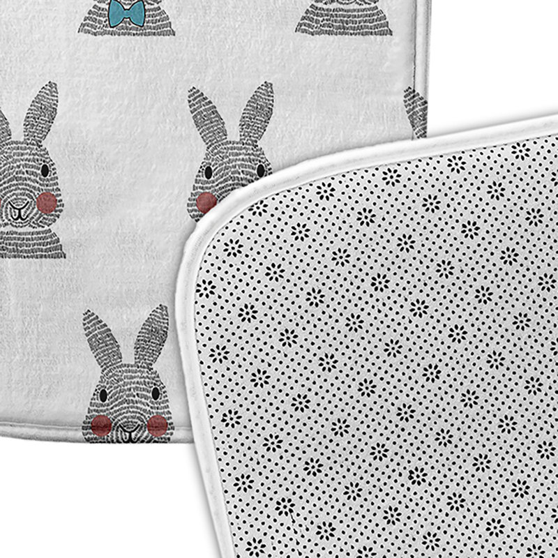 Tapis de bain Borislav Funky Junky, L 21 po x L 34 po, Bleu sarcelle
