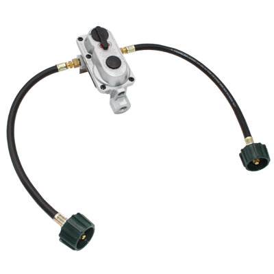Flame King KT15ACR6 2-Stage Auto Changeover LP Propane Gas Regulator w/ 15-inch Pigtails for RVs, Vans, Trailers