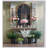 34x54.3" Large Arched Accent Mirror with Brown Frame