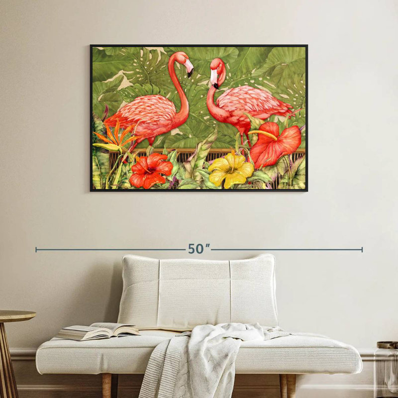 Flamant rose tropical, H 27 po x l 40 po