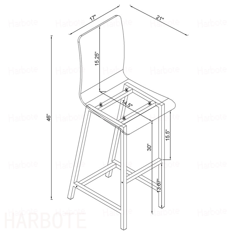 Tabourets de bar transparents et chromés (ensemble de 2)