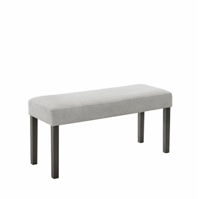 Light Gray Fabric Upholstered 40" Bench With Dark Gray Wood Frame – Modern Entryway & Bedroom Seating