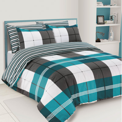 Barnoldswick Cotton Blend Geometric Shapes Duvet Cover Set with Pillowcases Included