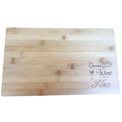 Prep & Savour Bamboo Cheese Wine Everything Fine Cutting Board