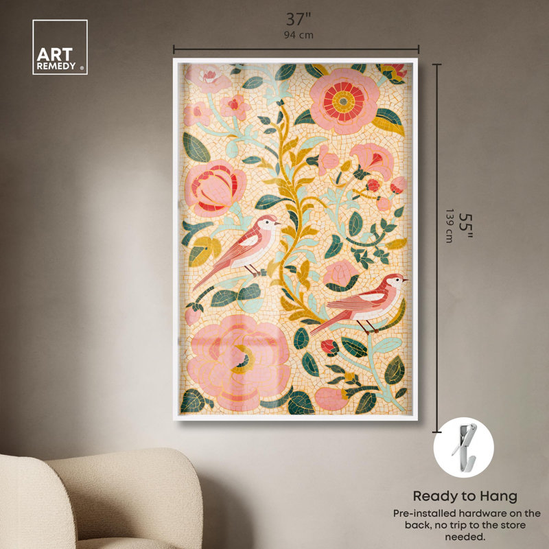 «Messagers of Peace II», reproduction d'art par Shadowbox par Art Remedy, H 55 po x l 37 po, Blanc