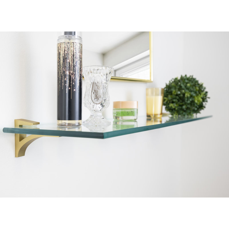 Electra Floating Shelf, Brass, 2.86" H x 42" W x 8.5" D