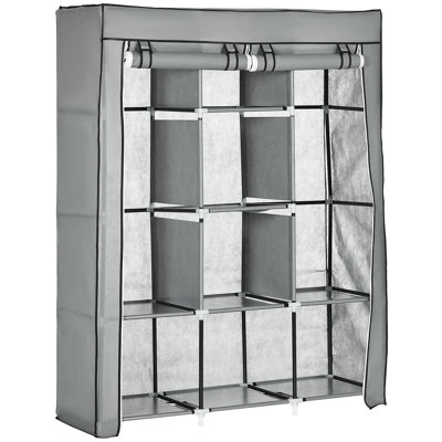 Chittening Fabric Wardrobe with 8 Shelves