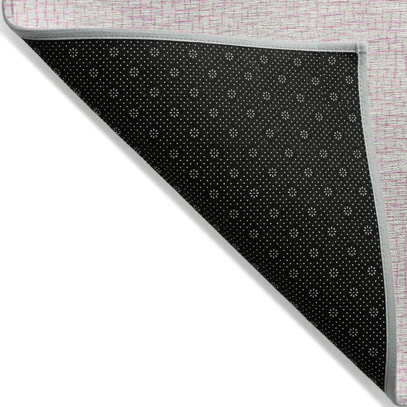 Pink Flat Woven Synthetic Washable Area Rug 46" x 30"
