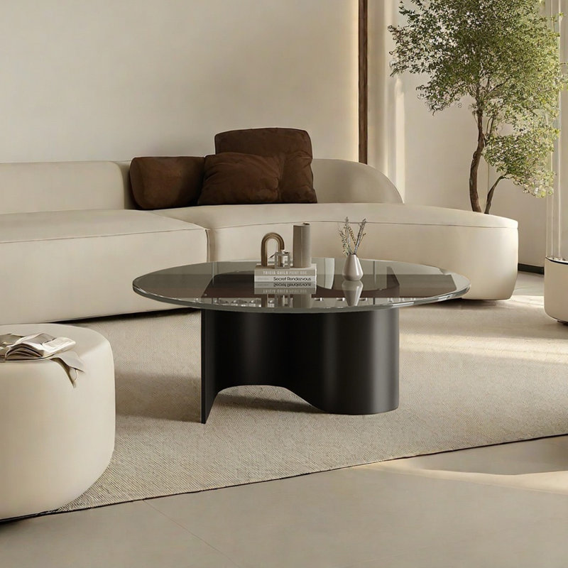 Table basse en verre trempé de style minimaliste