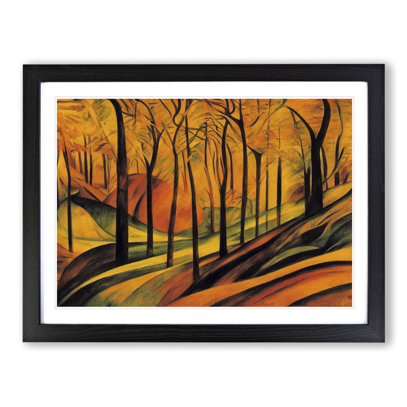 Ethereal Autumn Forest - Framed Print, 25cm H x 34cm W x 2cm D, Black