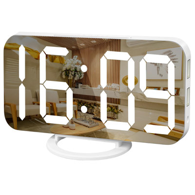 Digital Alarm Clock, Large LED Display, USB Charger