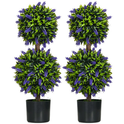 70cm Faux Flowering Topiary in Pot