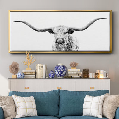 «Longhorn Gaze», toile encadrée