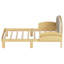 Lit plateforme en bois avec tête de lit rembourrée et étagères de rangement latérales-970735069-970735071