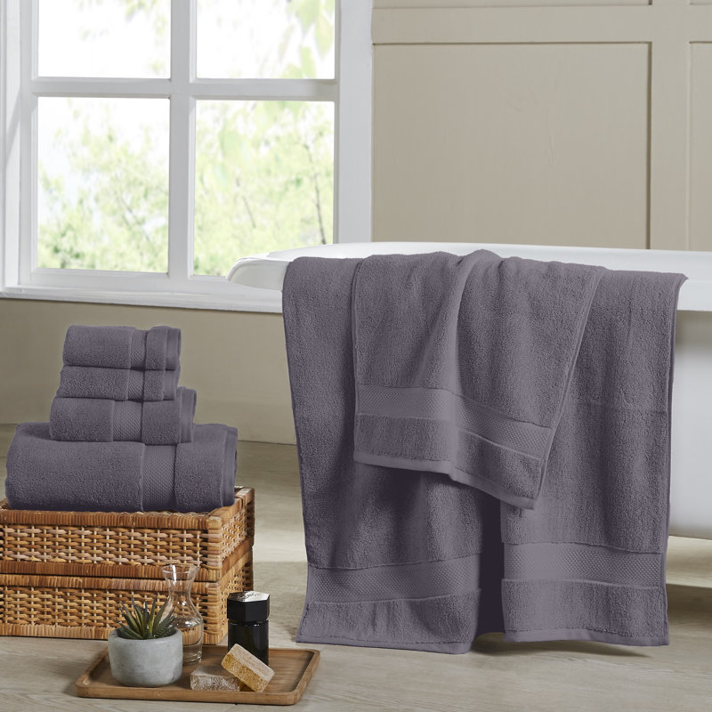 Modern Threads 650GSM Luxury 6-Piece Quick-Dry Towel Set  Plush & Ultra-Absorbent for Spa-Like Experience, Gray