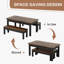 Ensemble de table de salle à manger en bois 3 pièces avec 2 bancs