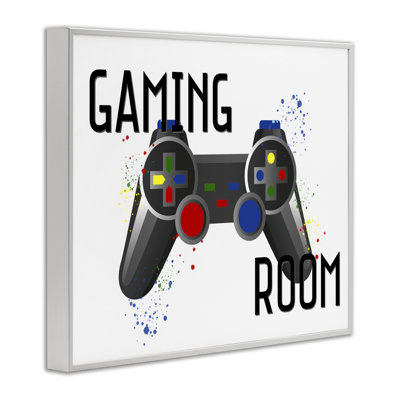 Giclée encadrée de contrôleur moderne de jeu vidéo, design par Kim Allen