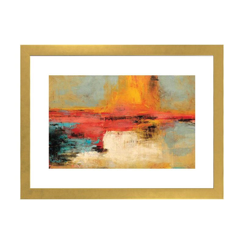 «Acertijo» - Reproduction, H 16 po x l 24 po x P 1 po, Papier beaux-arts encadré doré